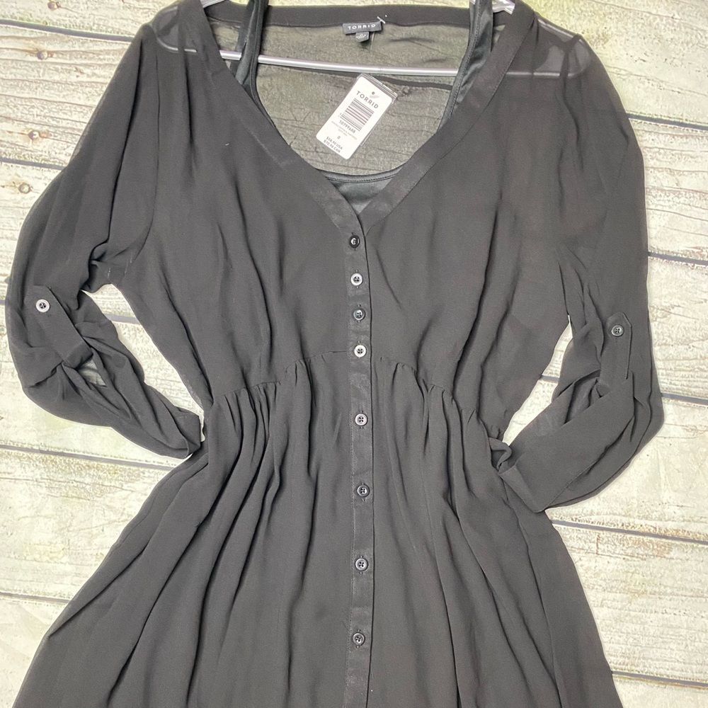 Torrid Chiffon Shirt Dress- Size 0